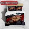 Set copripiumino 3 pezzi (1*Copripiumino + 2*Federe, Senza Nucleo), Set Biancheria da Letto Personalizzato con Nome J-Jujutsu K-Kaisens, Decorazione Regalo per Camera da Letto