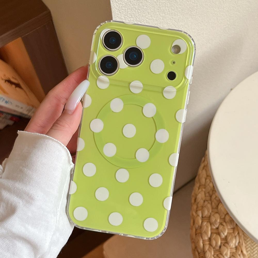 Cute Polka Dot Pattern For Magsafe Phone Case For iPhone 17 16 15 14 Pro Max Magnetic Wireless Charge Shockproof Cover