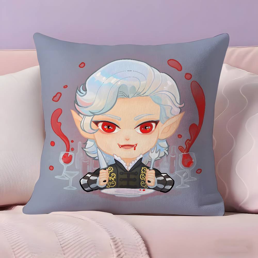 Cartoon Style B-Baldurs Gate 3 Pillow Case Pillowcase Ultra Soft Skin Friendly Fabric Cloud Like Comfort & Concealed Zipper