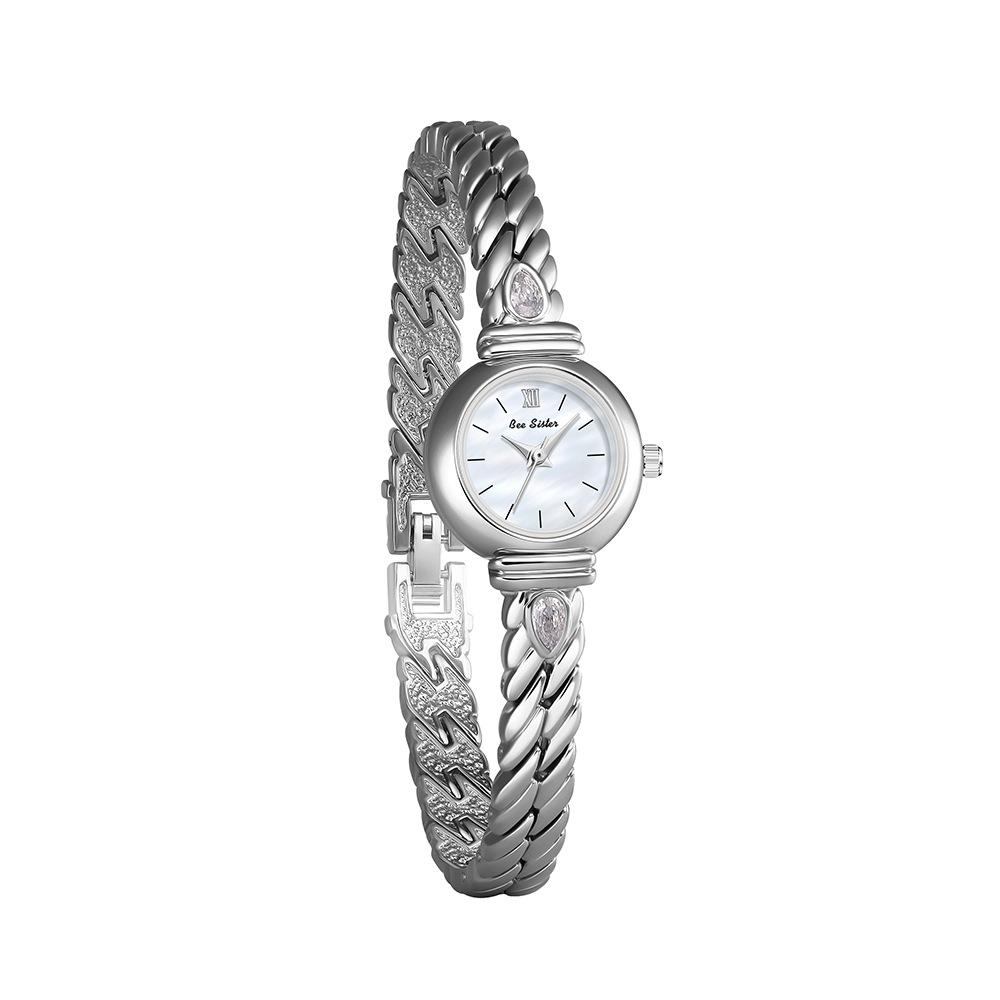 BS Bee Sister Ladies Watch French Style Elegant luxurious Oval Magenta Temperament Quartz Wristwatch Women's Wristwatch