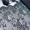 French Chantilly Lace, 3m x 37cm, Non-stretch Black Eyelash Lace Fabric for Lingerie, Underwear, Dress, Sewing & Crafting