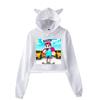 Icrimax Cat Ear Hoodie Women Long Sleeve Cropped Sweatshirts Female Casual Streetwear Crop Tops