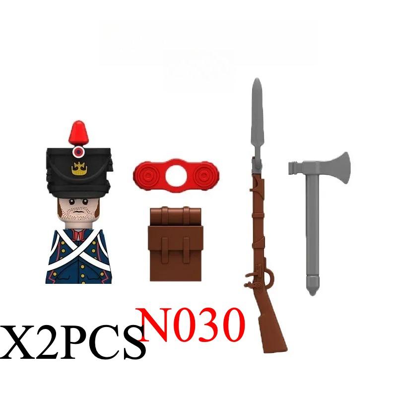 Medieval Napoleonic War Soldiers Figures Military MOC Building Block Knights British French Fusilier Rifles Weapon Kids Toy B08