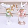 Detailed Easters Rabbit Staff Figurine Display Ornament Crafted For Those Who Cherish Holiday Celebration