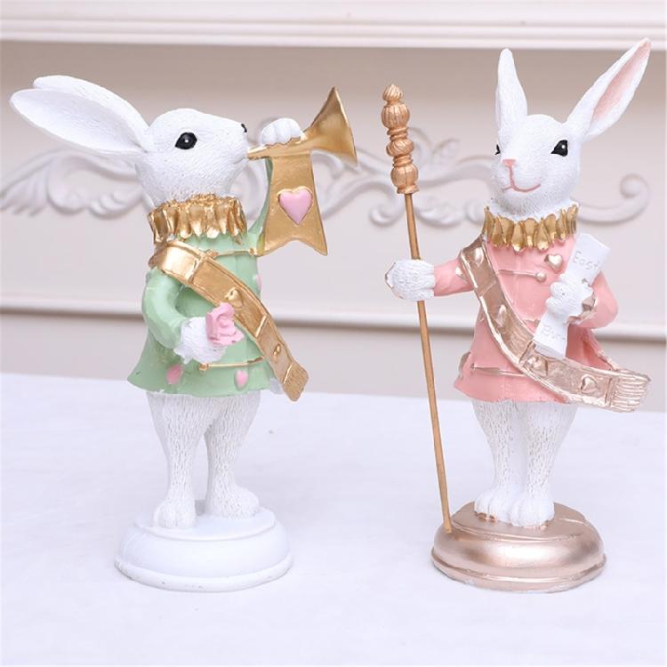 Detailed Easters Rabbit Staff Figurine Display Ornament Crafted For Those Who Cherish Holiday Celebration
