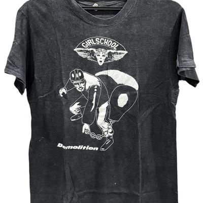 Vintage 80s 1980 GIRLSCHOOL Demolition Rock Metal Tour Concert Promo t-Shirt and Kids Shirt