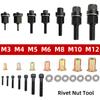 1pcs Hand Rivet Nut Gun Head Nuts Adapter Tool Riveter Tool Accessory For Nuts M3 M4 M5 M6 M8 M10 M12