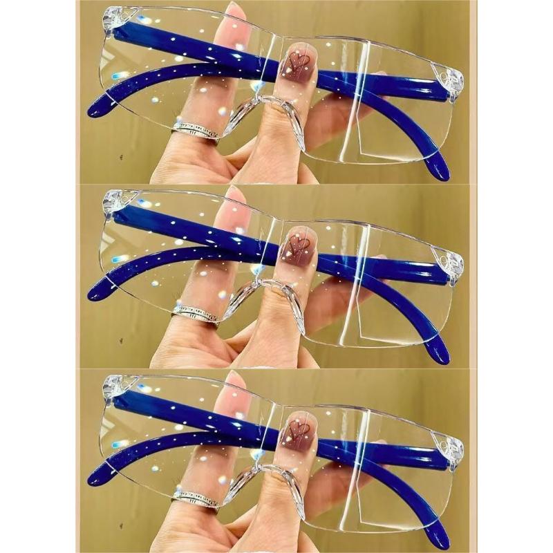 3PCS Retro Reading Glasses for Men Women Anti-blue Presbyopic Eyewear Frameless Trimming Read Eyeglass