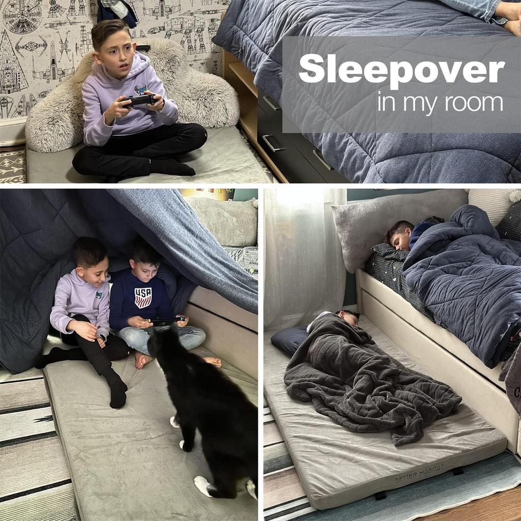 Tapis De Sieste Portable Enfant 146x58 Cm - Léger, étanche, Pliable, Avec Oreiller, Pour école, Camping, Maison