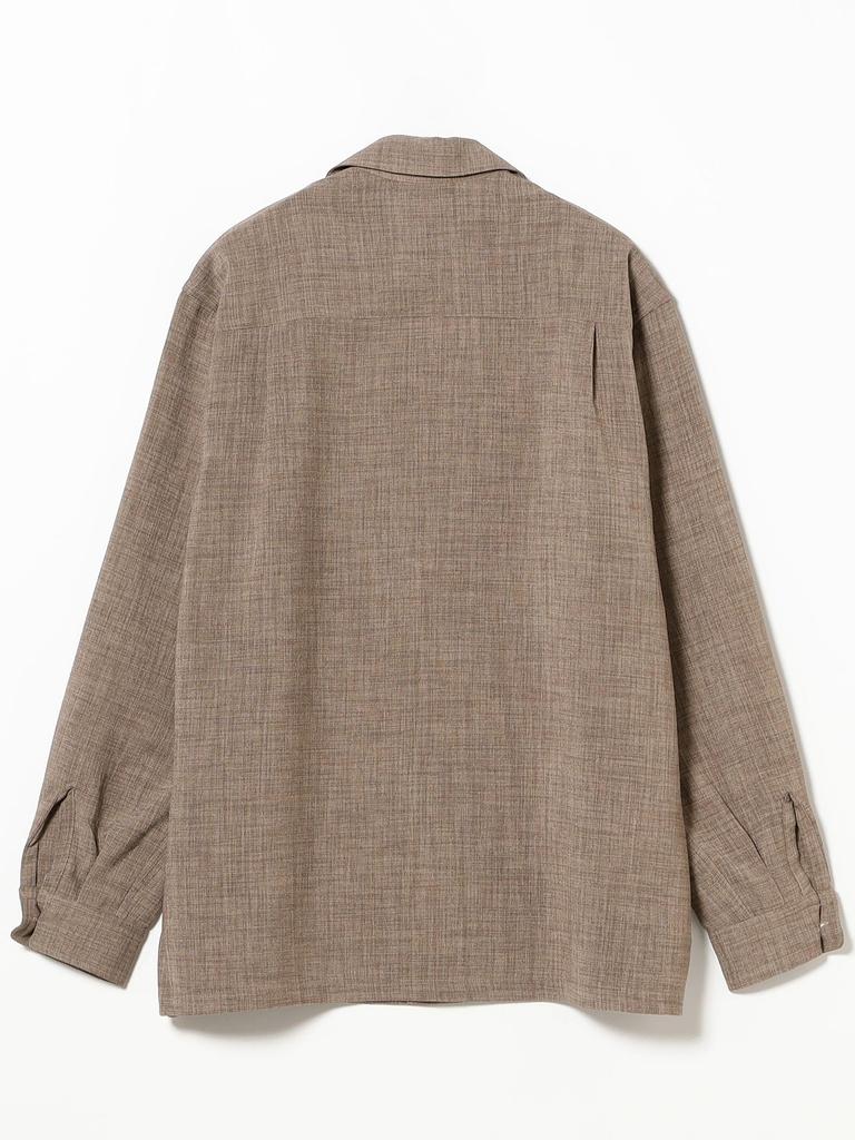 B.:MING LIFE STORE by BEAMS Herrenhemd mit offenem Kragen in Leinenoptik, Größe M, TAUPE, Größe L/S, Geeignet zur Koordination