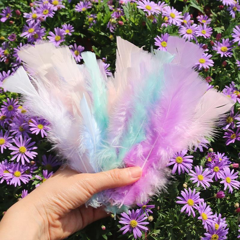 50Pcsdiy Handmade Feathers Flat Turkey Feathers Large Head Piece Feathers, Mask Decorative Clothing Material