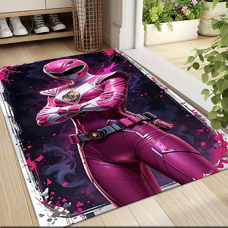 1Pc Power Rangers Galactic Heroes Carpet Rug Customizable Soft Washable Antislip Home Living Room Sofa Mats Personalized Rug 0917260