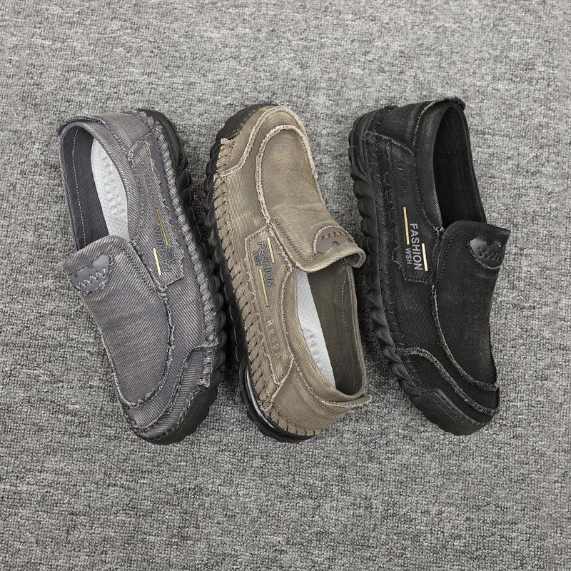 Men's Slip-On Soft Sole Breathable Shoes, Large Size, Spring/Autumn Style, Old Beijing Cloth, Beef Tendon Sole, Dad Driving Shoes