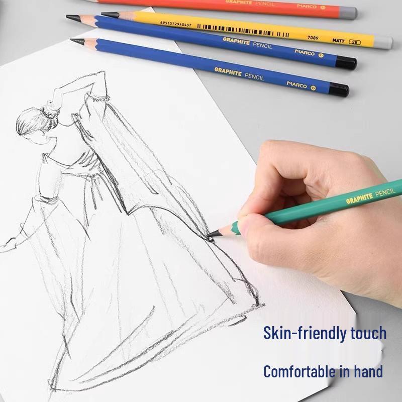 Marco Sketch Pencil Set: Charcoal & Soft Carbon for Art Students and Beginners