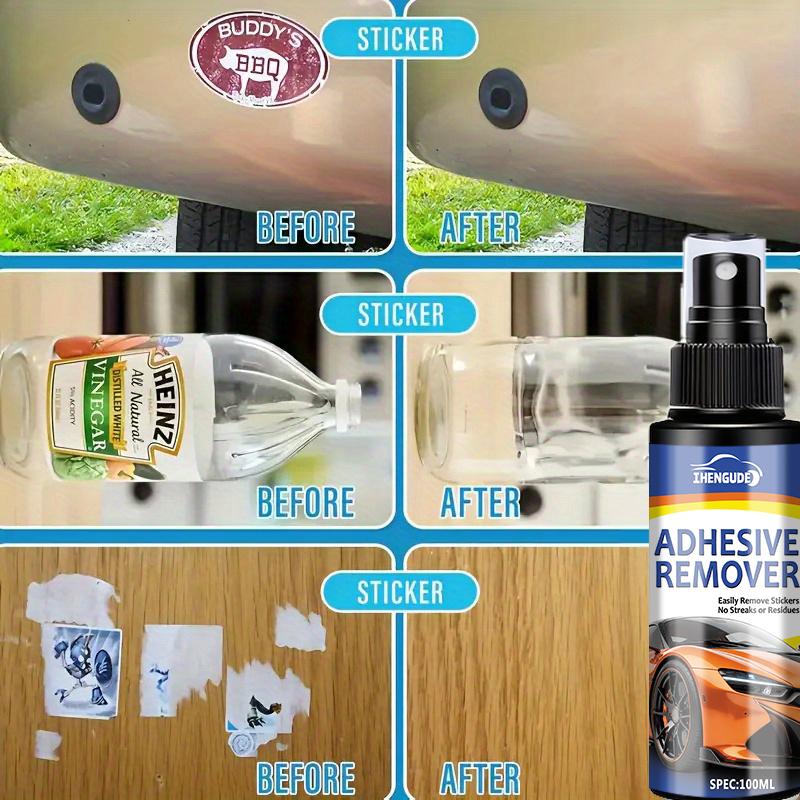 Rimuovi Adesivi per Vetri e Vernice Auto, Rimuove Facilmente Etichette Adesive e Residui di Pellicole di Trasferimento, Kit di Rimozione Spray Portatile
