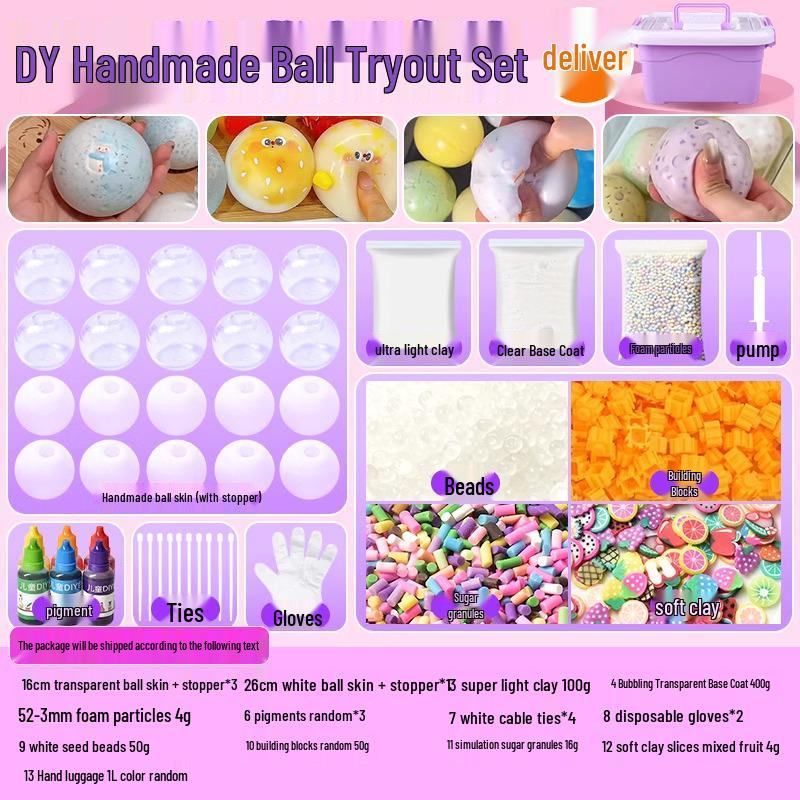 DIY Handgemachtes Squishy Ball Set - Beliebtes Stressabbau-Spielzeug mit Slow-Rebound-Funktion für ultimative Dekompression und Entspannung