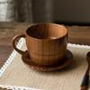 Solid Wood Coffee Cup and Saucer Set Milk Tea Cups Couple Water Cup Teatray Milk Mugs Teas Mugs Coffee Mug Afternoon Tea Cups