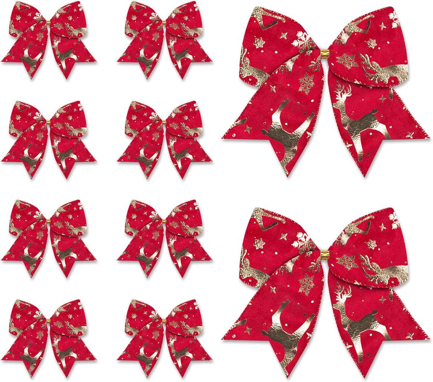 

10 PCS Christmas Bows for Wreath Xmas Red Velvet Bow Winter Holiday Burlap Craft Bow Xmas Tree Bows for Christmas New Year Decor 4.72 x 6.09 in