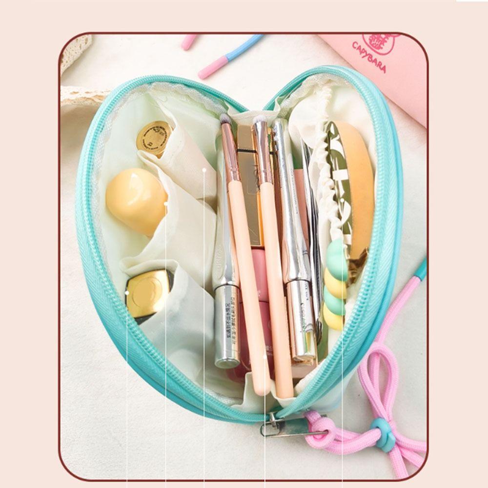 Color Blocking Cute Cosmetic Bag Large Capacity Travel Makeup Storage Bag  Shopping