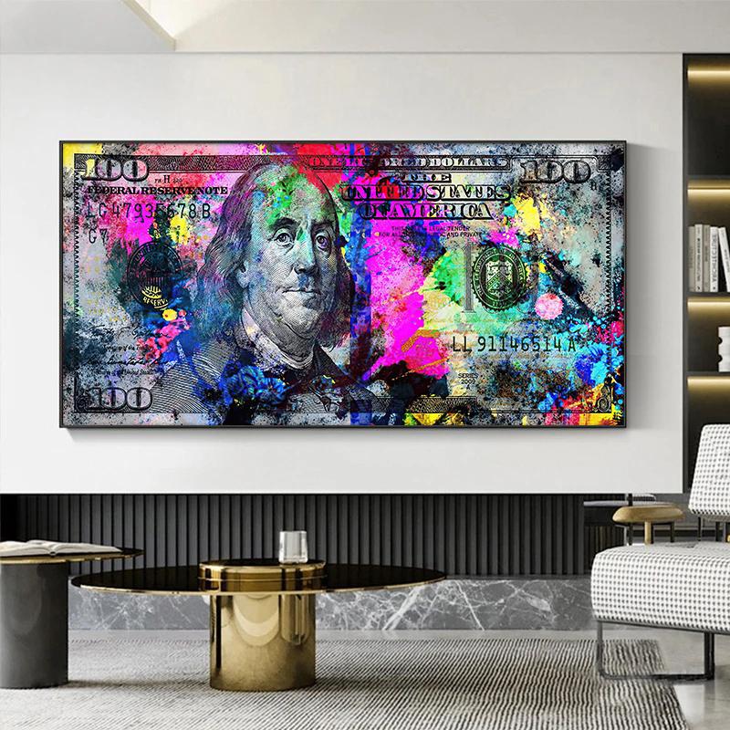 Abstract Money Dollar Canvas Painting Modern Poster Wall Art Picture for Living Room Cuadros Home Decor HD Prints Unframed
