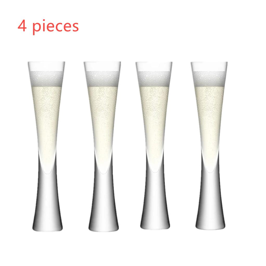 Ereganto Champagne Glasses Glitter Flutes Clear Cups Bubble Wine Tulip Cocktail for Bar Party Gift Wedding Bubbly Wine Glasses