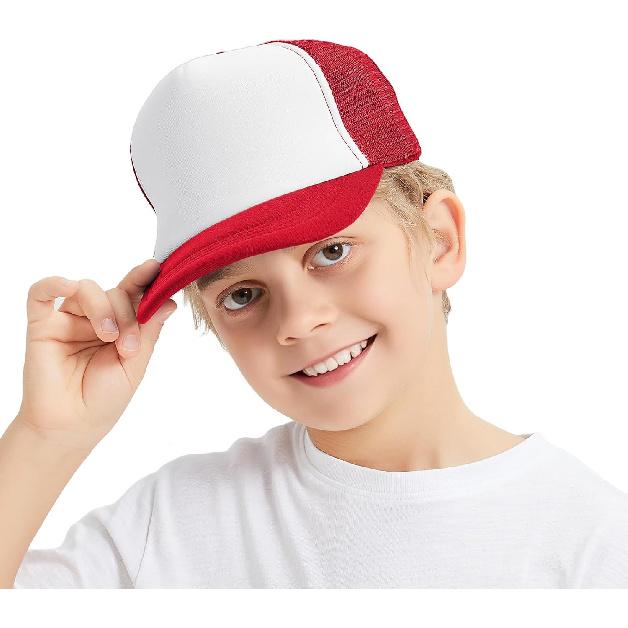 TopTie Kids 5 Panel Trucker Cap Mesh Snapback Hat Foam Front for Boys Girls Aged 3-7 Years Old