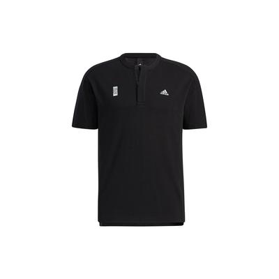 Henley Sportlich Lässig Kurzarm T-Shirt Herren Tops Schwarz GP1816