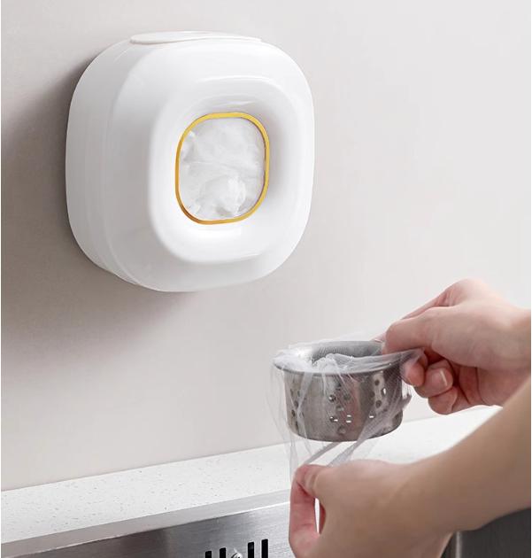 Fresh-keeping Film Set Storage Box Kitchen Household Wall-mounted Large-capacity Punch-free Fresh-keeping Bag Hanging Wall Extraction Finishing Box