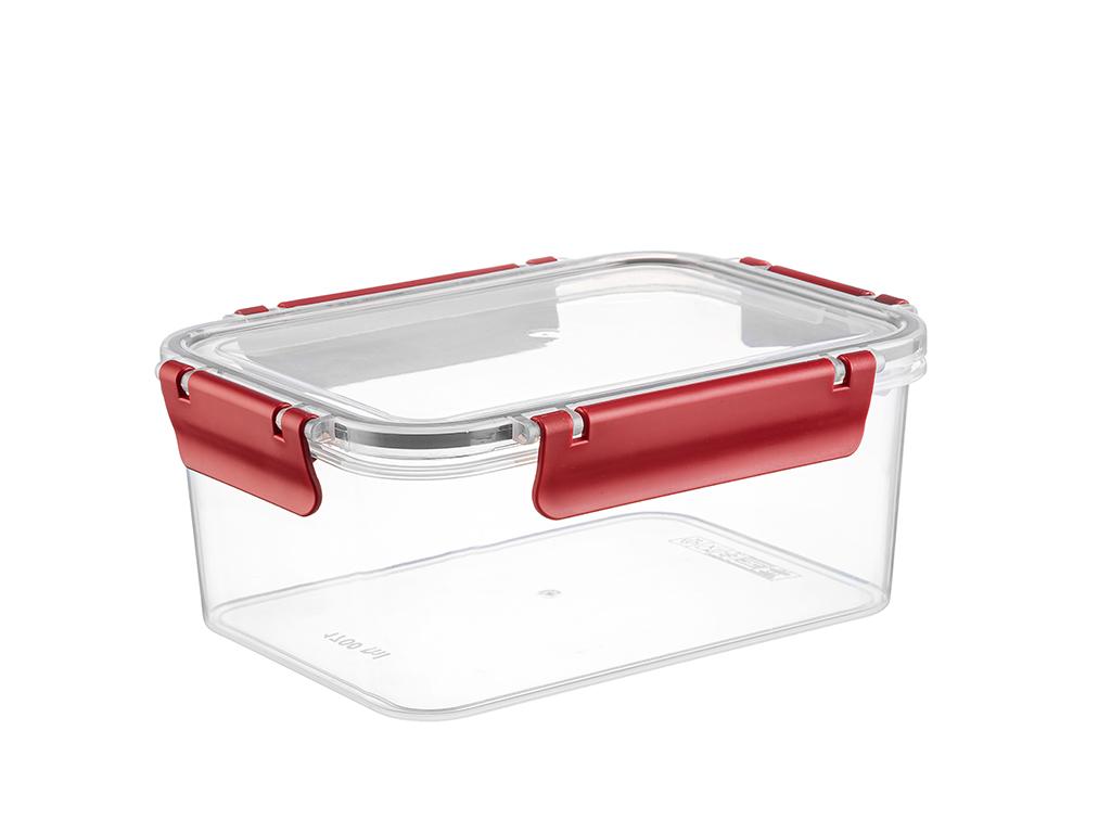 Pojemnik Do Żywności Plastikowy Prostokątny Clip Guard 1,7L Czerwony