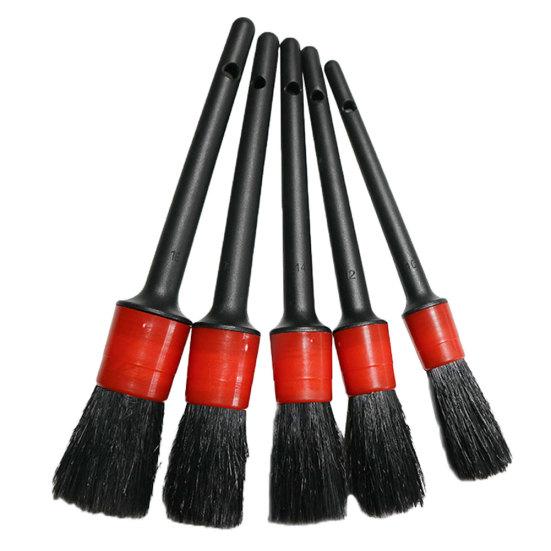 

5шт салон автомобиля вентиляционные отверстия колеса обод круглые щетки набор инструментов для очистки красный/чёрный