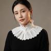 High Neck Fake Collar White Cotton Ruffle Collar Removable Detachable Collar  Blouse Decoration