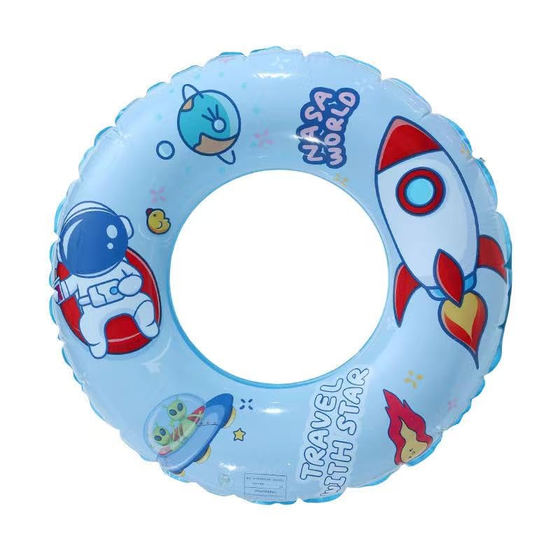 

O-Shaped Float Ring for Kids and Adults, Strong Buoyancy, Cute, Thick, Unisex, 70cm90cm (Rocket, 70cm)
