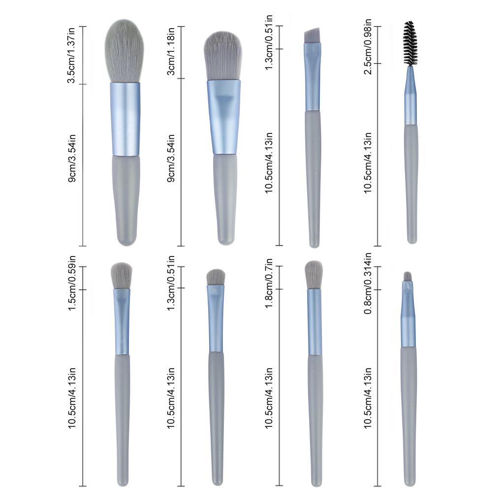 8 Pieces Makeup Brushes with Plastic Handle Waterproof Powder Foundation Make Up Eye Shadow Kit Brush Cosmetics Travel