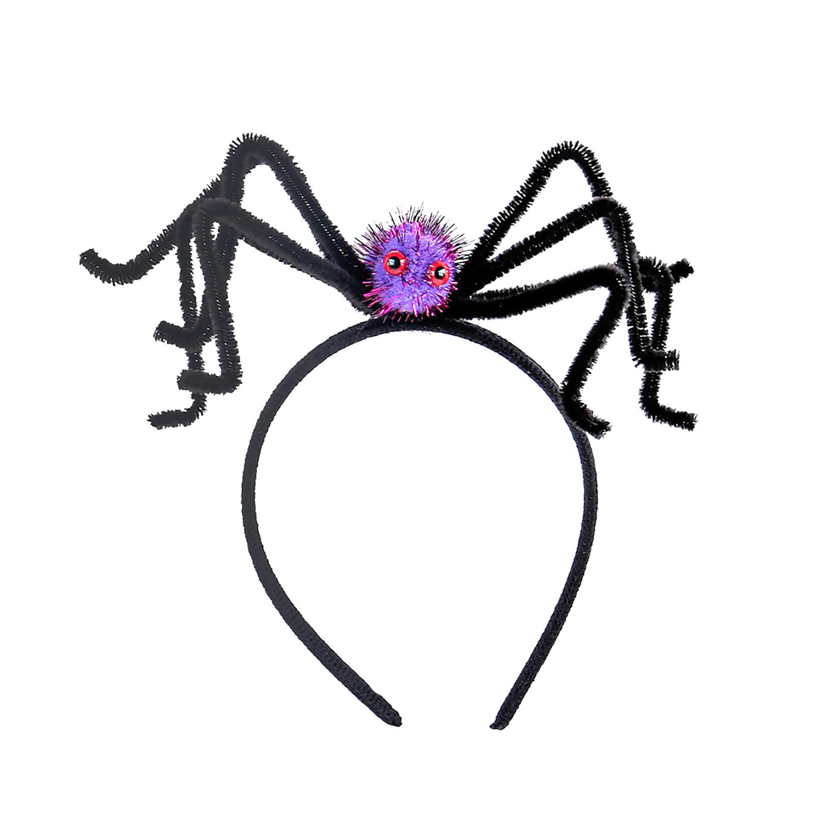 

Хэллоуин забавная повязка для волос плюшевый мяч голова паука пуговица креативное представление сложный аксессуар для волос One Size фиолетовый