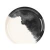 2 Pack Stoneware Salad Plate Microwave Dishwasher Oven Safe Round Abstract Grey Drip Collection Drip Pattern Home Kitchen Decor