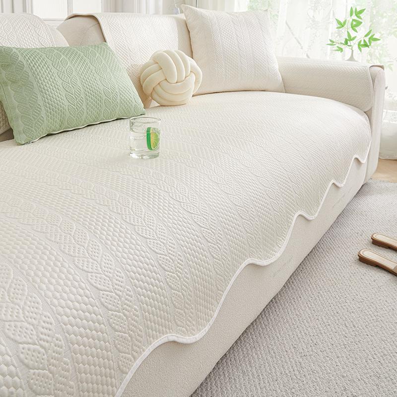 French Cream Wind  New Summer Sofa Cushion Universal Fixed Sofa Cover Cloth Special-Shaped Sofa Cushion