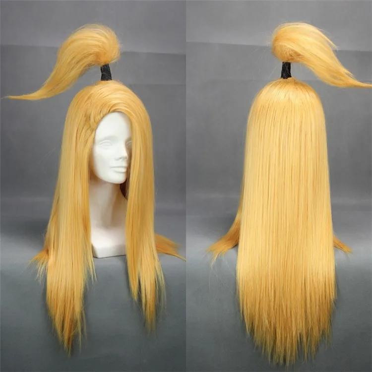Deidara 60cm Long Straight Golden Yellow Heat Resistant Cosplay Costume Wig + Wig Cap