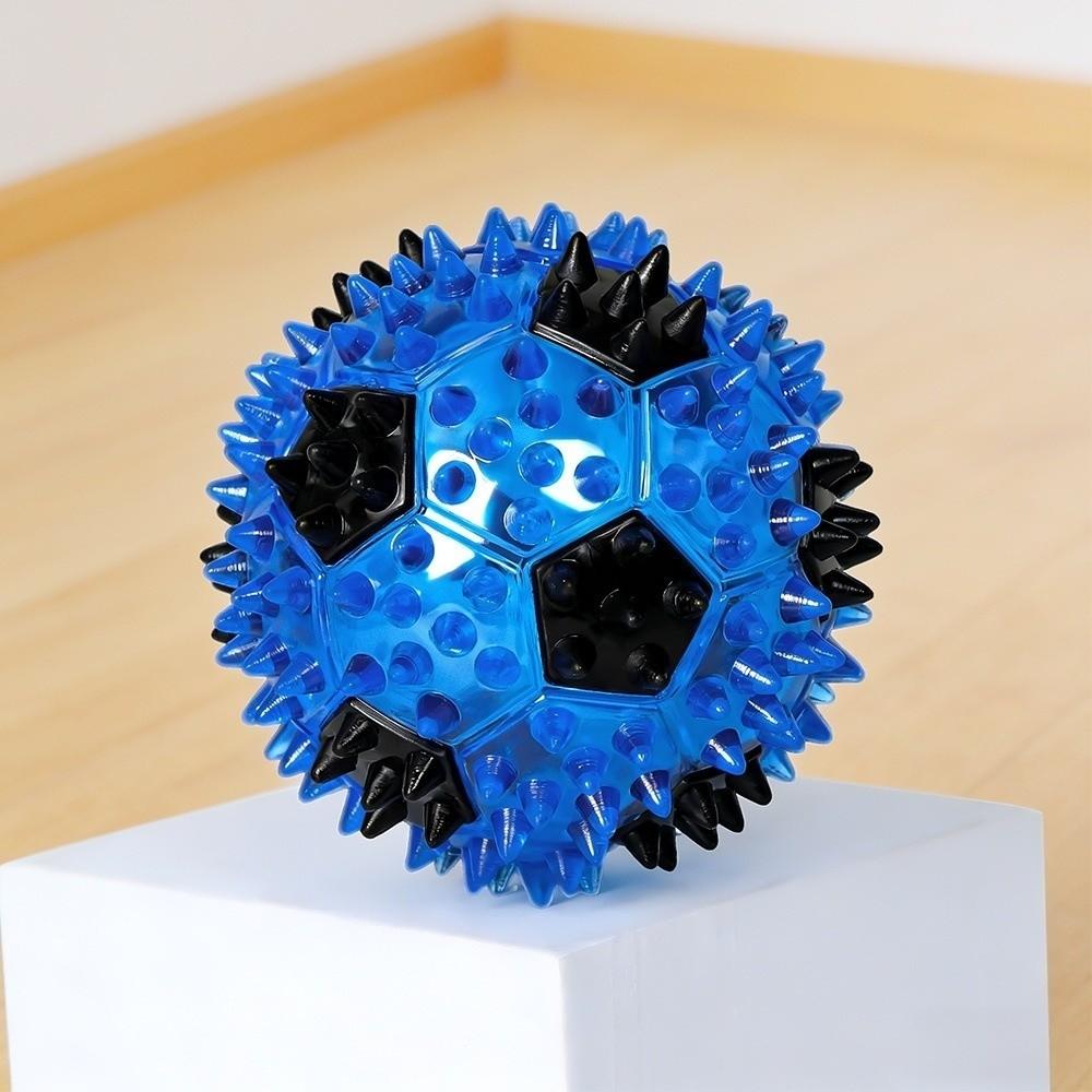 Bite Resistant Squeaky Dog Toy Colorful Spiky Massage Ball Indoor Entertainment