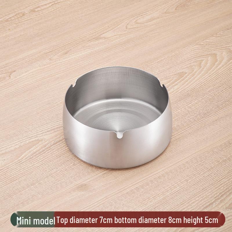 Stainless Steel Windproof Ashtray - Durable, Stylish, and Large for Bars, Cafes, and Hotels