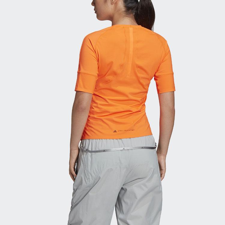 Adidas Smc Truepur Tee Mesh Fabric Round Neck Short Sleeve T-Shirt Breathable Casual Sports Daily Top Women Orange FU6239