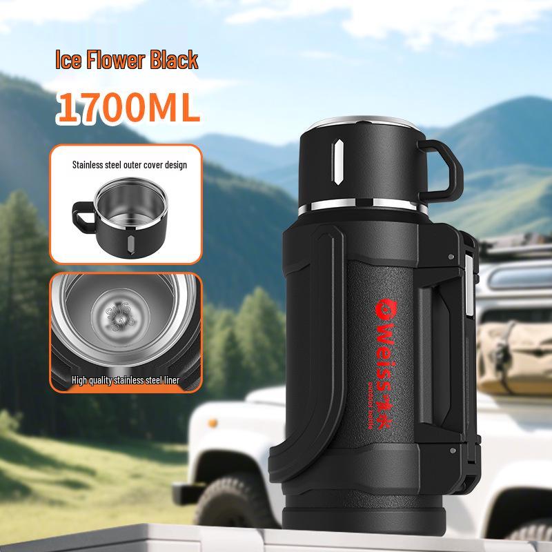 Large Capacity 304 Stainless Steel Insulated Travel Kettle with Tea Infuser for Outdoor and Construction Site Use