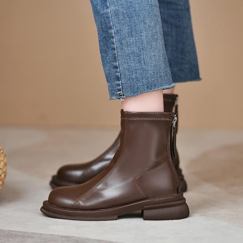 Martin boots women's new British style European products popular autumn and winter short boots flat bottom thin boots spring and autumn single boots