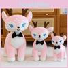 Bow Tie Sika Deer Plush Toy Cartoon Stuffed Animal Doll Decoration Gift Kids