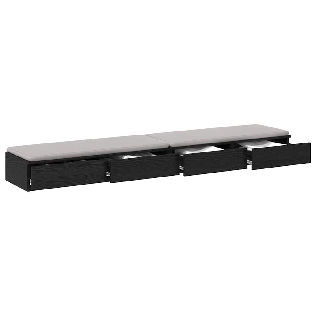 Bed Drawers Black Oak Effect 180 x 36.5 x 16.5 cm
