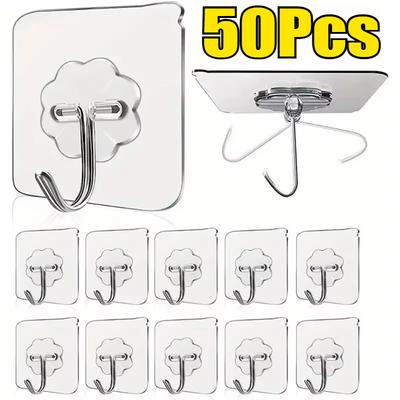 Ganci da Parete Autoadesivi Trasparenti Ganci da Parete Multiuso per Carichi Pesanti Portachiavi Porta Asciugamani per Accessori Cucina Bagno