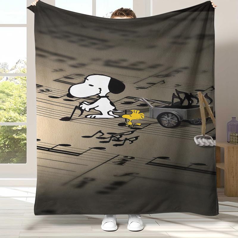 Cute Snoopy Dog Cartoon Flannel Blanket,Ultra Soft Warm Plush Throw for Home Bedroom Bed Sofa Cover Camping Picnic Gift