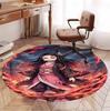Demon Slayer Pattern Round Rug, Indoor/Outdoor Mat, for Picnic, Gameroom, Bedroom, Office, Living Room, Home Decor Carpet, Birthday Gift