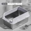 Stainless Steel Cat Litter Box Semi-closed Splash-proof Cat Sandbox Easy Cleaning Cats Toilet High Load-bearing Pet Toilets