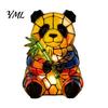 Pastoral Style Study Table Lamp Vintage Stained Glass Desk Lamp, Cute Animal Night Light, Decorative Bedroom Bedside Decor Ornament Reading