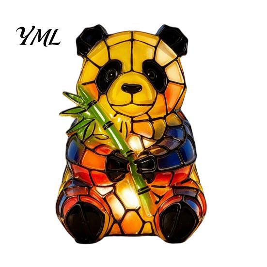 Pastoral Style Study Table Lamp Vintage Stained Glass Desk Lamp, Cute Animal Night Light, Decorative Bedroom Bedside Decor Ornament Reading